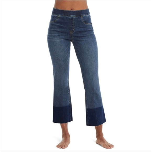 CROPPED FLARE DENIM MEDIUM WASH SPANX size Xs - Picture 1 of 8